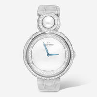 Jaquet Droz Petite Heure Minute 18K White Gold Diamond Automatic Ladies Watch J014504570