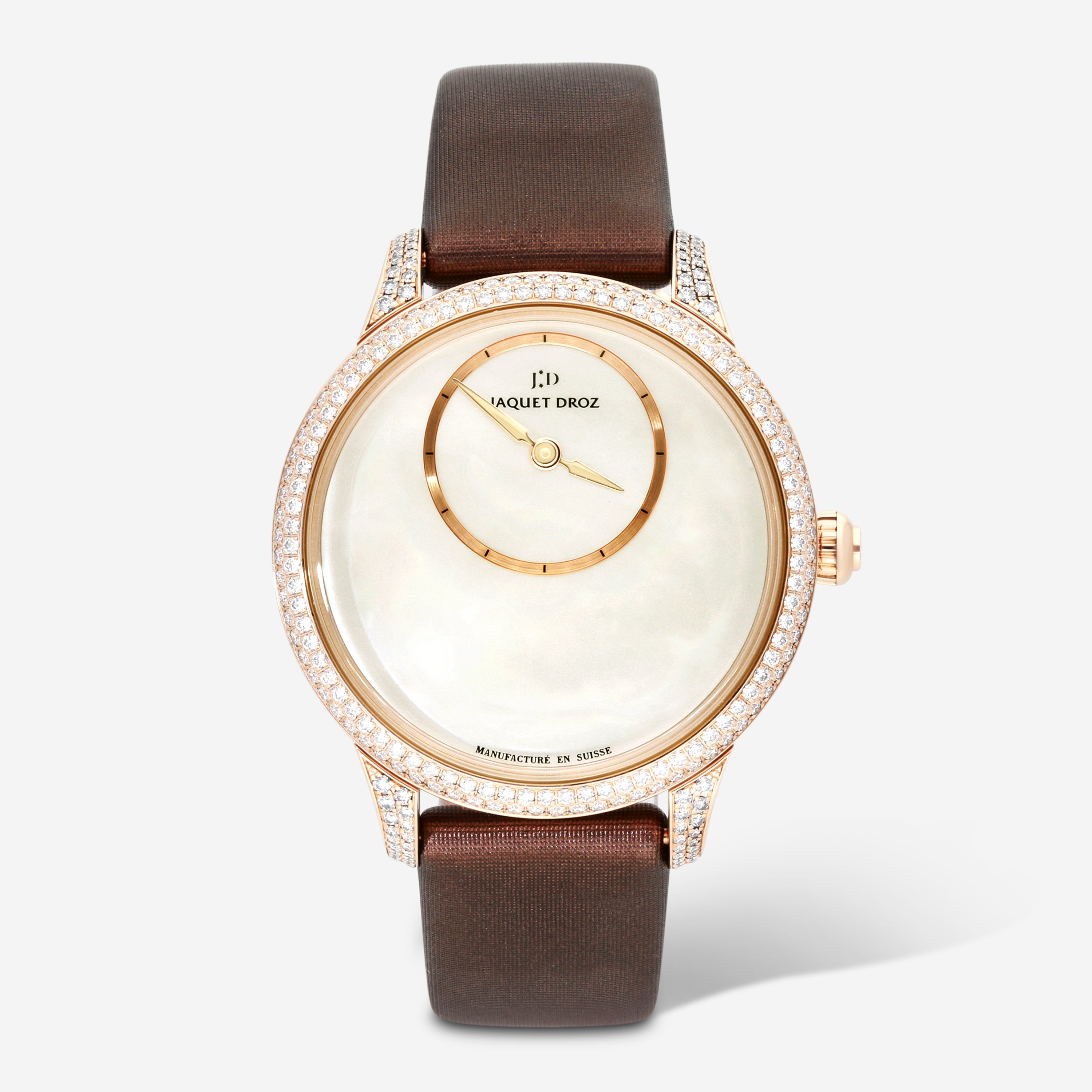 Jaquet Droz Petite Heure Minute 18K Rose Gold Diamond Automatic Ladies Watch J005003572
