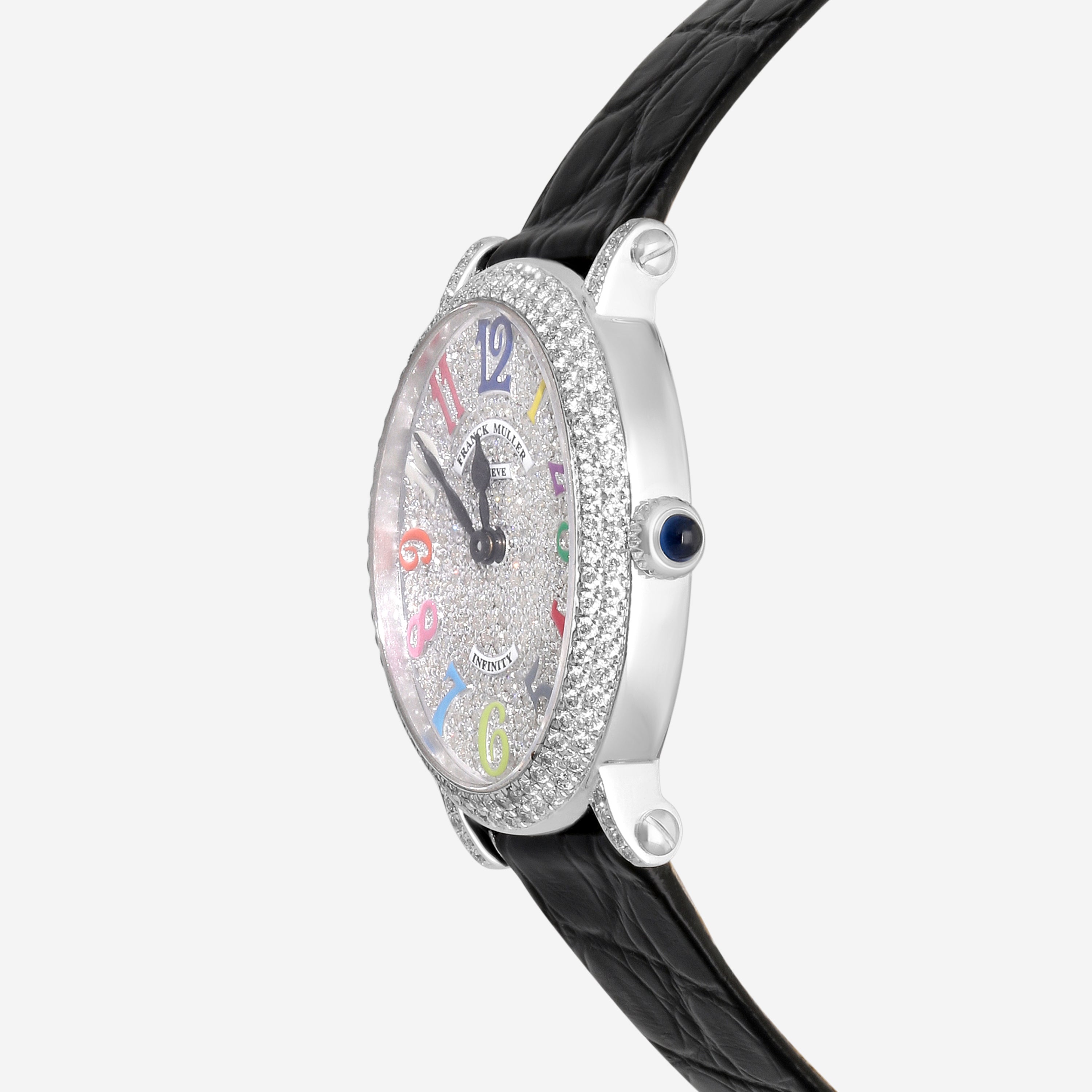 Franck Muller Infinity Oval Color Dreams 18K White Gold Diamond Quartz Ladies Watch 1632BQZCOLDRMVD - THE SOLIST