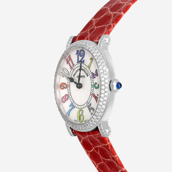 Franck Muller Infinity Oval Color Dreams 18K White Gold Diamond Quartz Ladies Watch 1632BQZCOLDRMVD