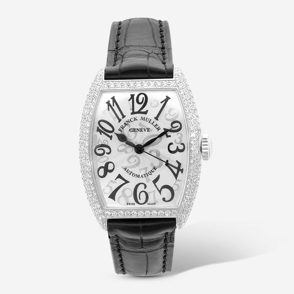Franck Muller Cintrée Curvex 18K White Gold Diamond Automatic Ladies Watch 7500SCATFOD