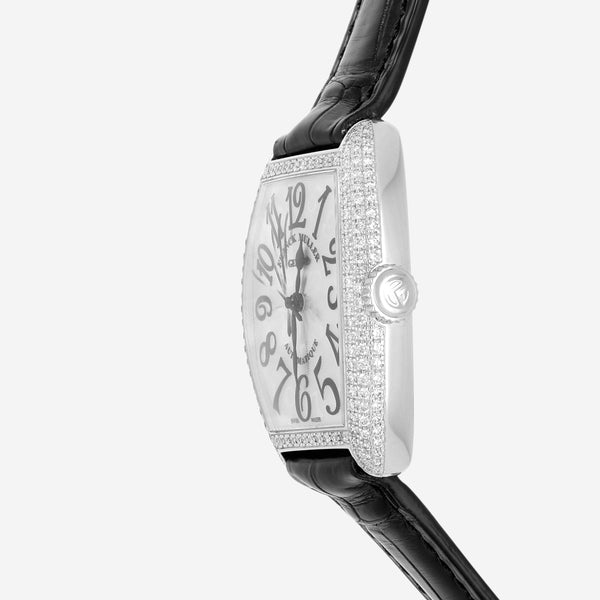Franck Muller Cintrée Curvex 18K White Gold Diamond Automatic Ladies Watch 7500SCATFOD