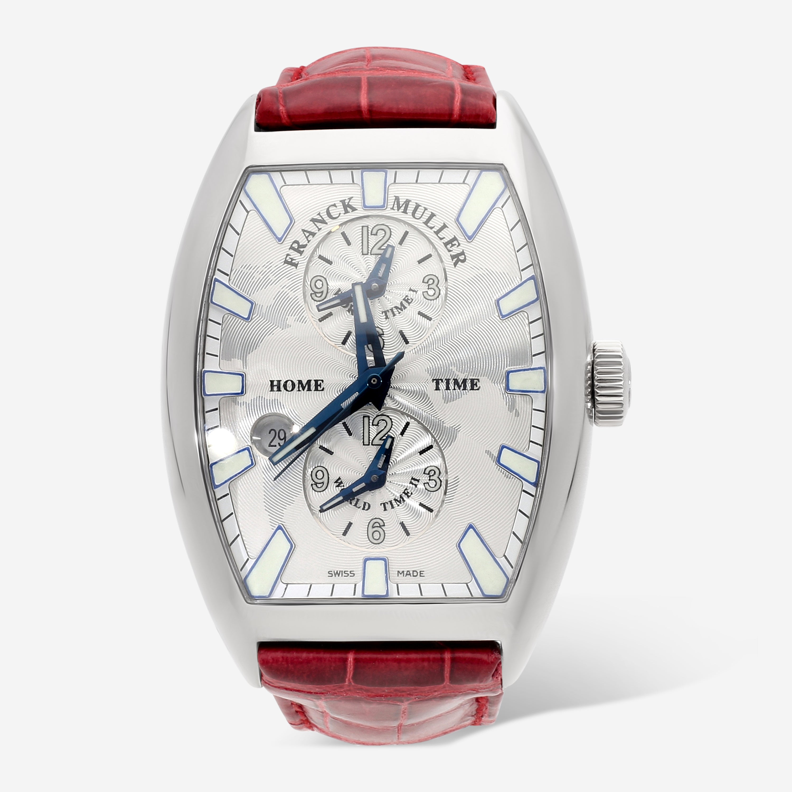 Franck Muller Cintrée Curvex Master Banker 18K White Gold GMT Automatic Men’s Watch 8880MBSCDTIND - THE SOLIST