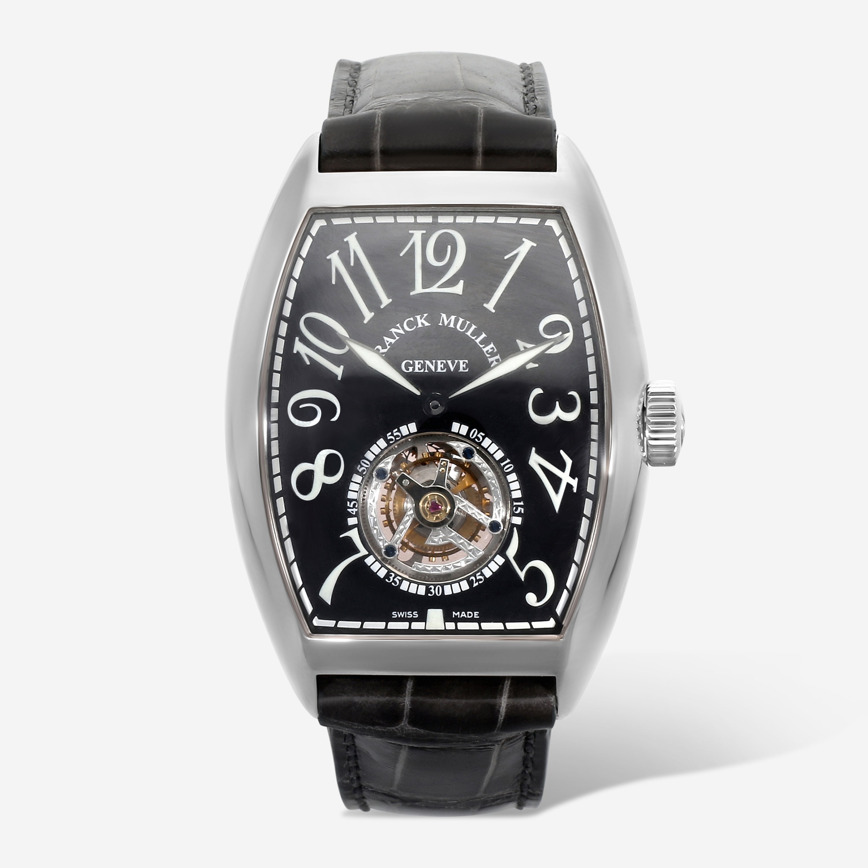 Franck Muller Cintree Curvex Tourbillon 18K White Gold Manual Wind Men's Watch 8880T - THE SOLIST