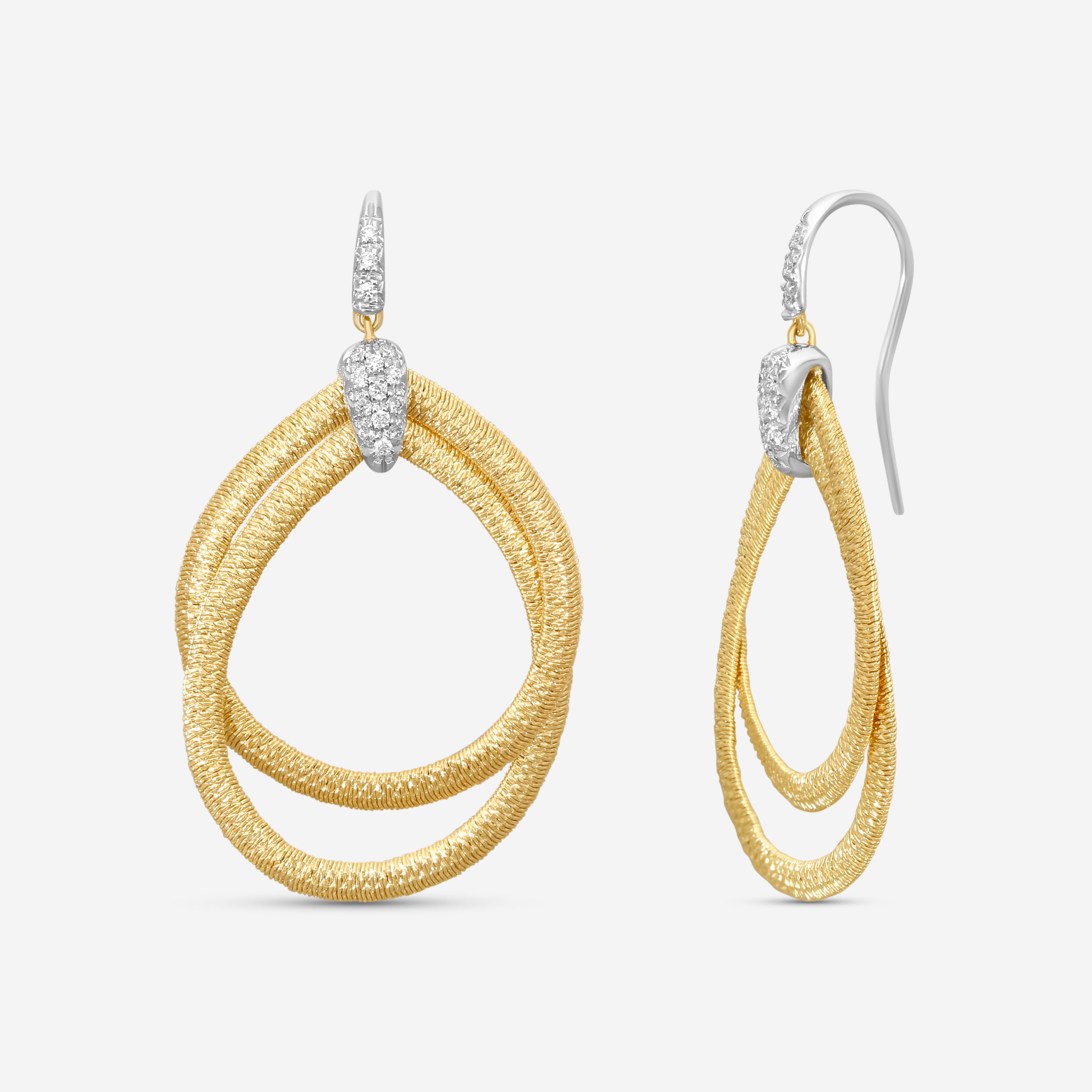 Marco Bicego Cairo 18K Yellow Gold & White Gold Diamond Drop Earrings OG325_B_YW
