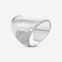 Marco Bicego Lunaria 18K White Gold Diamond Large Band Ring Sz. 7 AB552_B_W_02