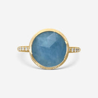 Marco Bicego Jaipur 18K Yellow Gold Aquamarine & Diamond Statement Ring Sz. 8 AB586-B_AQ01_Y_02