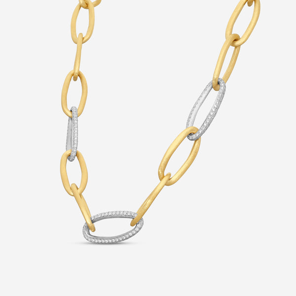 Marco Bicego Jaipur Link 18K Yellow & White Gold Diamond Link Necklace CB2666_B2