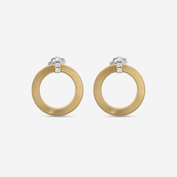 Marco Bicego Masai 18K Yellow & White Gold Diamond Hoop Earrings OG378_B1_YW_M5