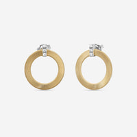 Marco Bicego Masai 18K Yellow & White Gold Diamond Hoop Earrings OG378_B1_YW_M5