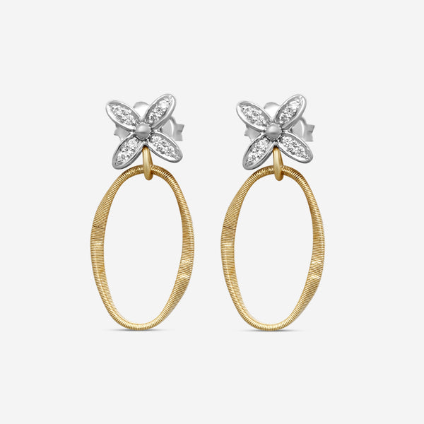 Marco Bicego Marrakech Onde 18K Yellow & White Gold Diamond Earrings OG394_B3_YW_M5