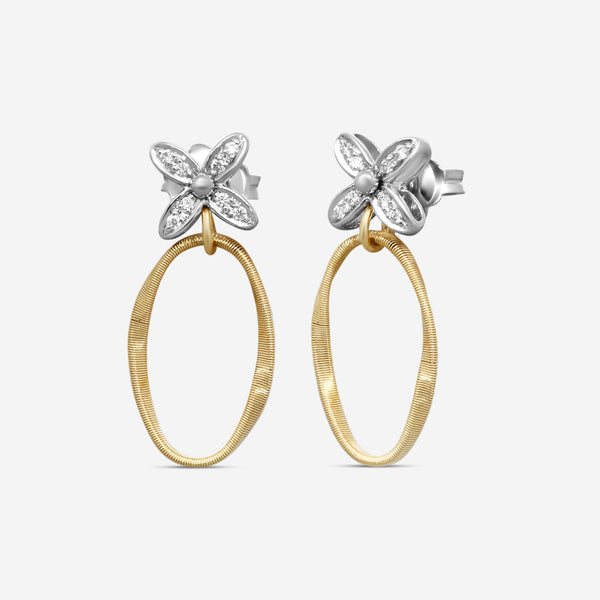 Marco Bicego Marrakech Onde 18K Yellow & White Gold Diamond Earrings OG394_B3_YW_M5