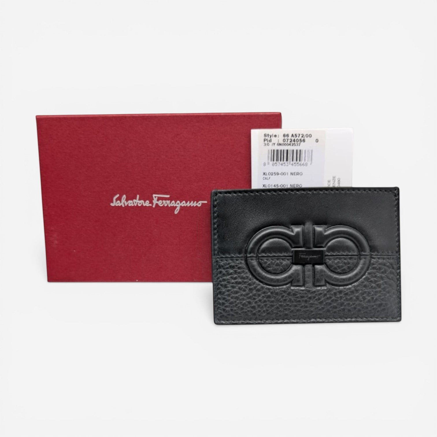 Salvatore Ferragamo Gancini Men's 724056 Black Card Holder MSRP $295 - THE SOLIST