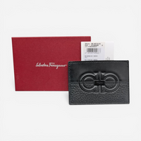 Salvatore Ferragamo Gancini Men's 724056 Black Card Holder MSRP $295 - THE SOLIST