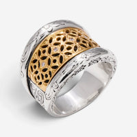 Konstantino Classic Sterling Silver 18k Yellow Gold & Diamond Ring DMK1836-109 - THE SOLIST