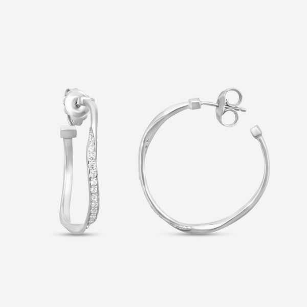 Marco Bicego Marrakech 18K White Gold Diamond Hoop Earrings OG406_B_W_01