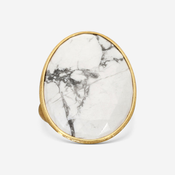 Marco Bicego Lunaria 18K Yellow Gold Howlite Signet Ring Sz. 7 AB564_HO01_Y_02