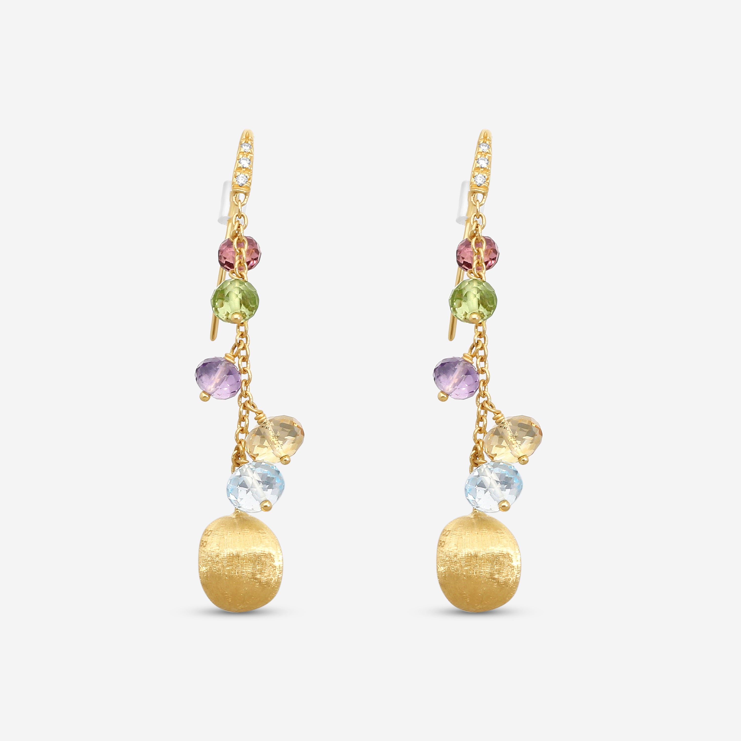 Marco Bicego Africa Multi-Gemstone 18K Yellow Gold Drop Earrings OB1861-AB - THE SOLIST