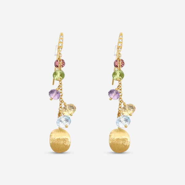 Marco Bicego Africa Multi-Gemstone 18K Yellow Gold Drop Earrings OB1861-AB
