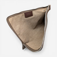 Salvatore Ferragamo 629960 Gancini Logo-Embossed Clutch Bag/Pouch Taupe MSRP$950 - THE SOLIST