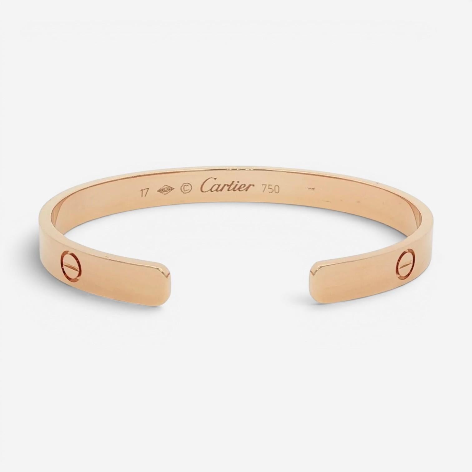 Cartier Love Open 18K Rose Gold Cuff Bracelet XV3122