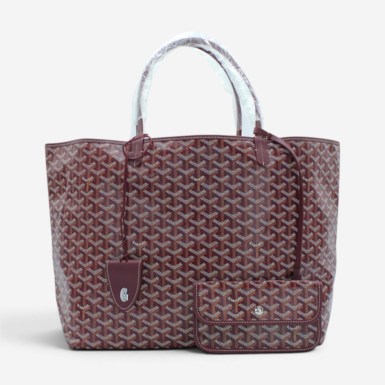 Goyard Saint Louis GM Burgundy Coated Canvas Tote Bag 2600038788710