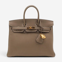 Hermes Birkin 25 Etoupe Togo Leather Handbag 041344CC