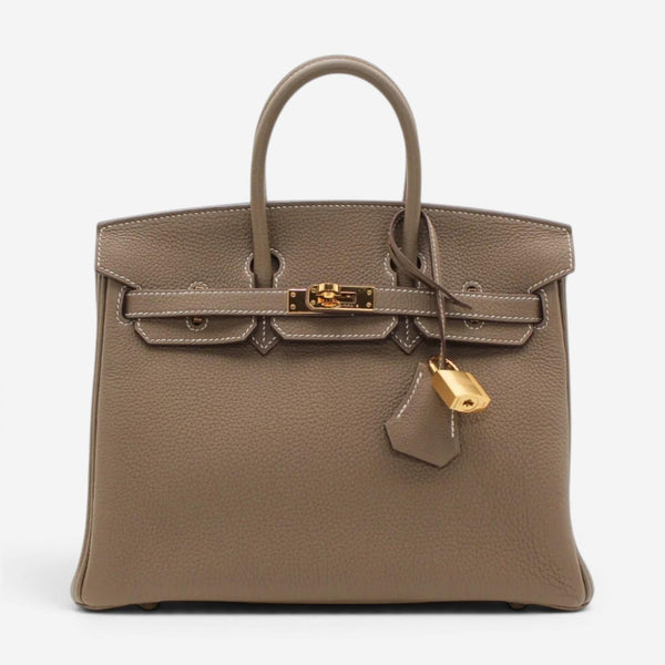 Hermes Birkin 25 Etoupe Togo Leather Handbag 041344CC
