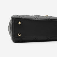 Christian Dior Lady Dior Mini Black Leather Handbag M0505ONGE