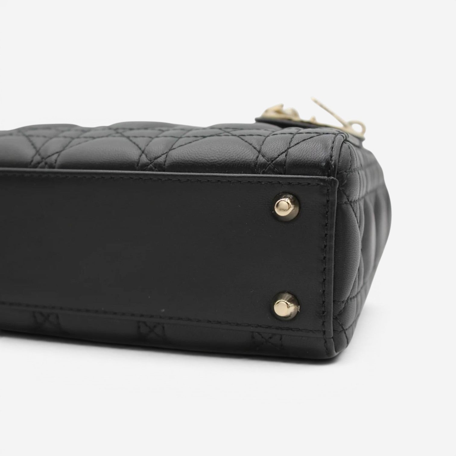 Christian Dior Lady Dior Mini Black Leather Handbag M0505ONGE