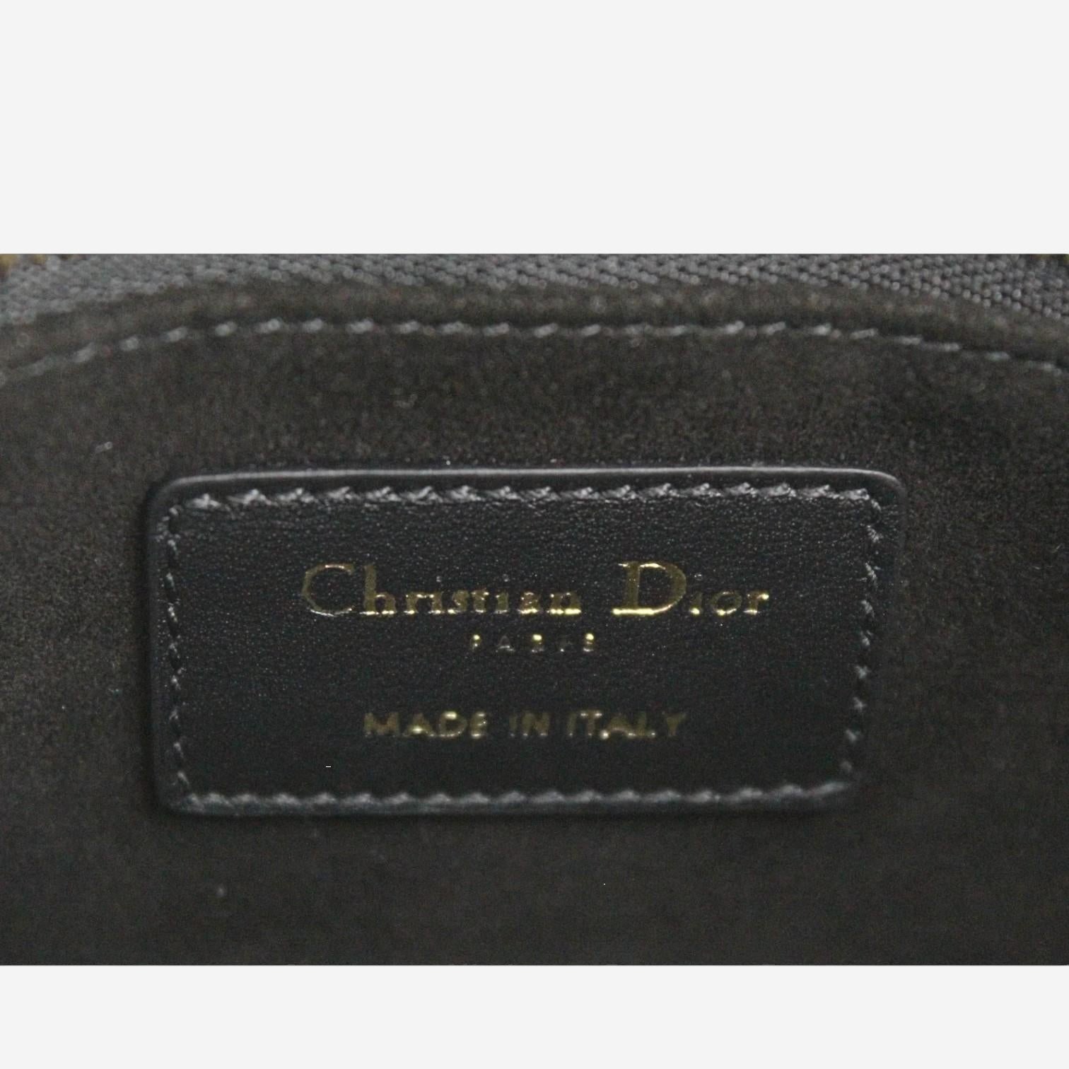 Christian Dior Lady Dior Mini Black Leather Handbag M0505ONGE