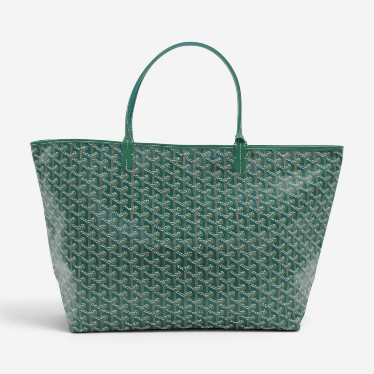 Goyard Saint Louis GM Green Coated Canvas Tote Bag 2600038794926