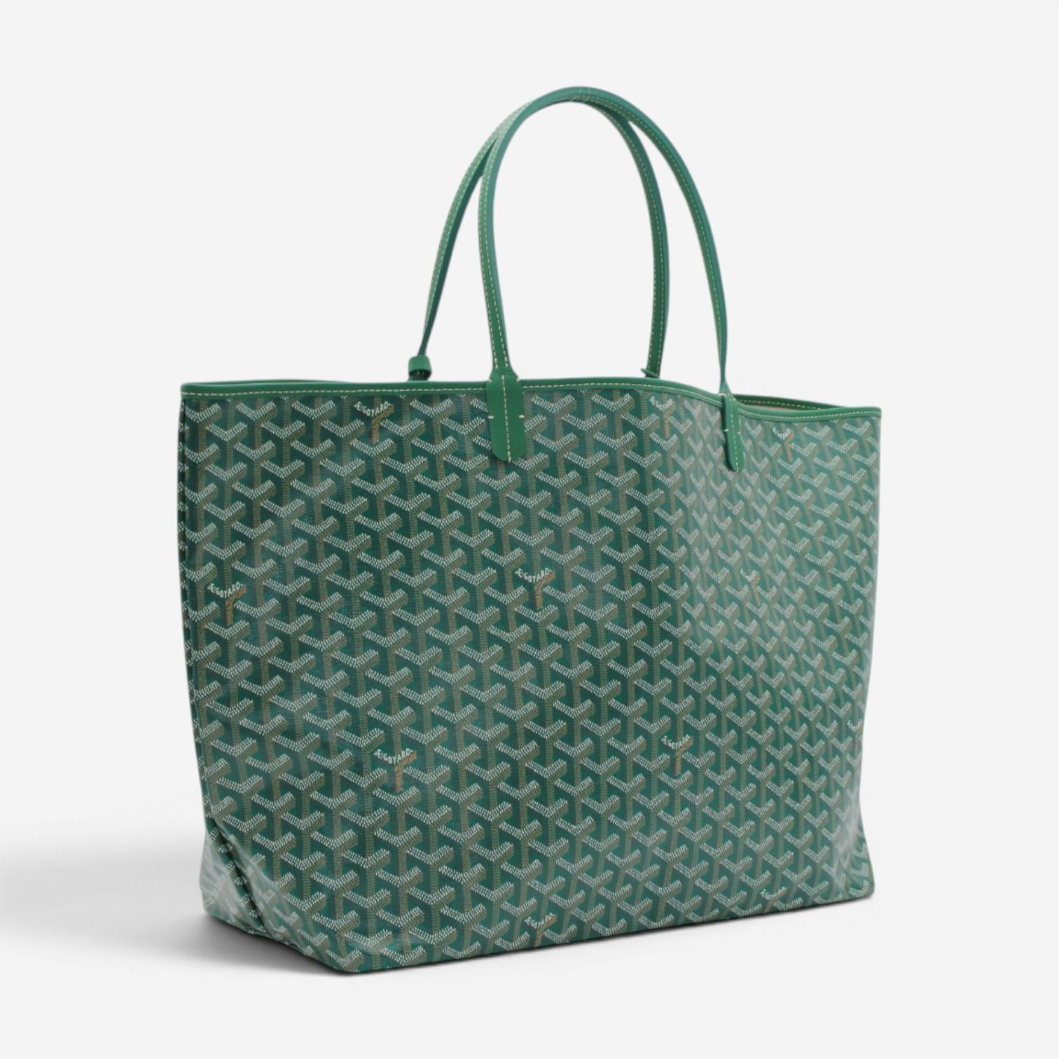 Goyard Saint Louis GM Green Coated Canvas Tote Bag 2600038794926