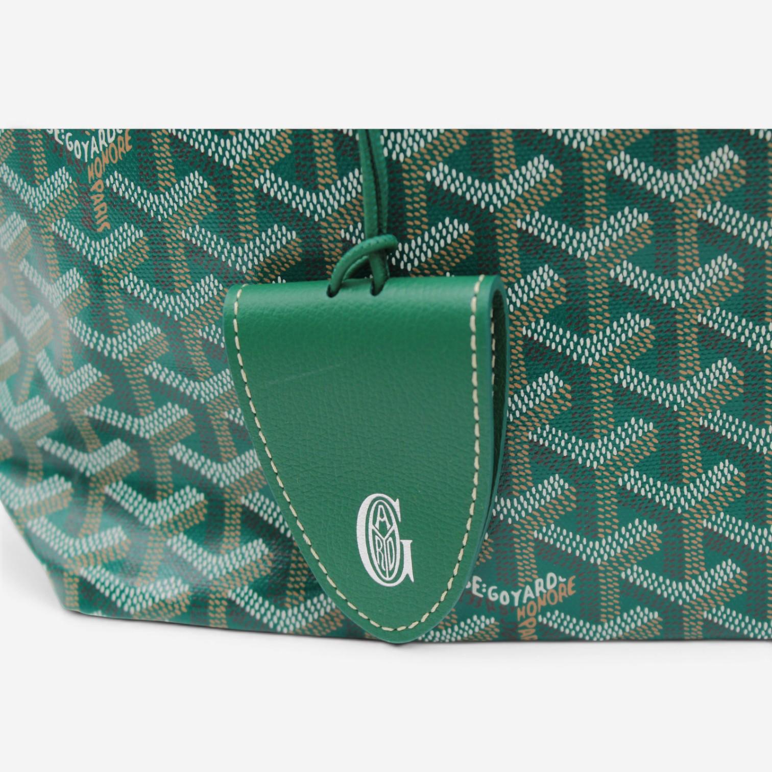 Goyard Saint Louis GM Green Coated Canvas Tote Bag 2600038794926