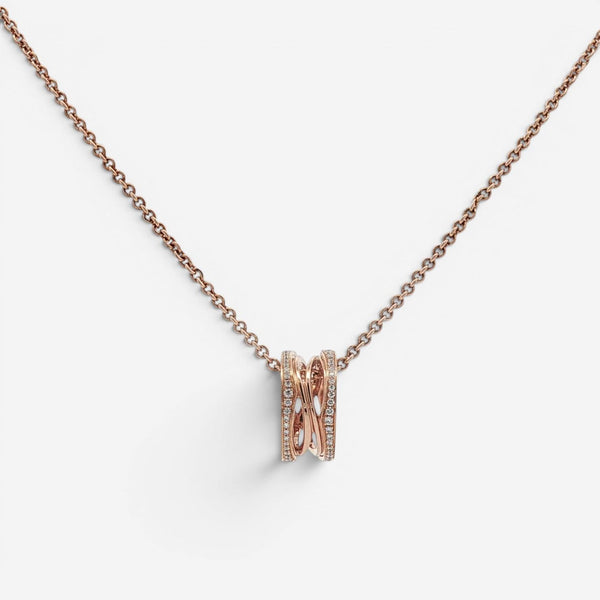 Bulgari B.zero1 18K Rose Gold Diamond Pendant Necklace SVE6CC