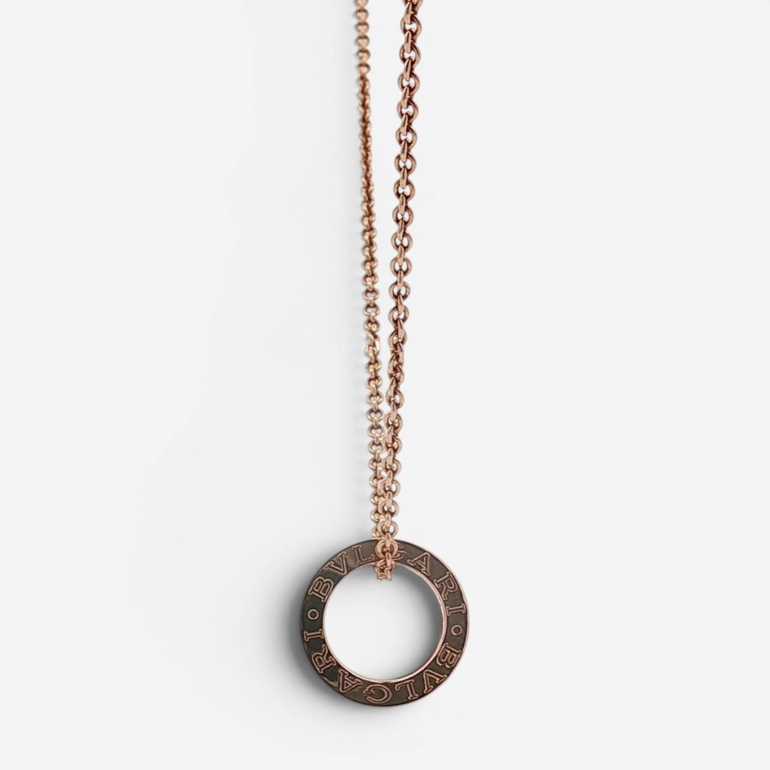 Bulgari B.zero1 18K Rose Gold Diamond Pendant Necklace SVE6CC