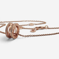 Bulgari B.zero1 18K Rose Gold Diamond Pendant Necklace SVE6CC