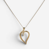 Tiffany & Co. Leaf Heart 18K Yellow Gold Pendant Necklace Leaf