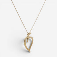 Tiffany & Co. Leaf Heart 18K Yellow Gold Pendant Necklace Leaf