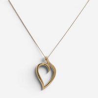 Tiffany & Co. Leaf Heart 18K Yellow Gold Pendant Necklace Leaf