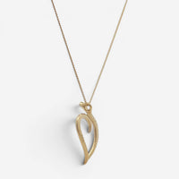Tiffany & Co. Leaf Heart 18K Yellow Gold Pendant Necklace Leaf