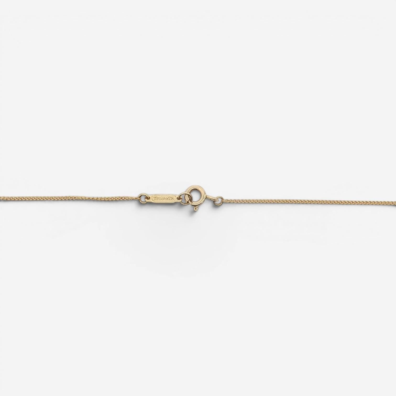 Tiffany & Co. Leaf Heart 18K Yellow Gold Pendant Necklace Leaf