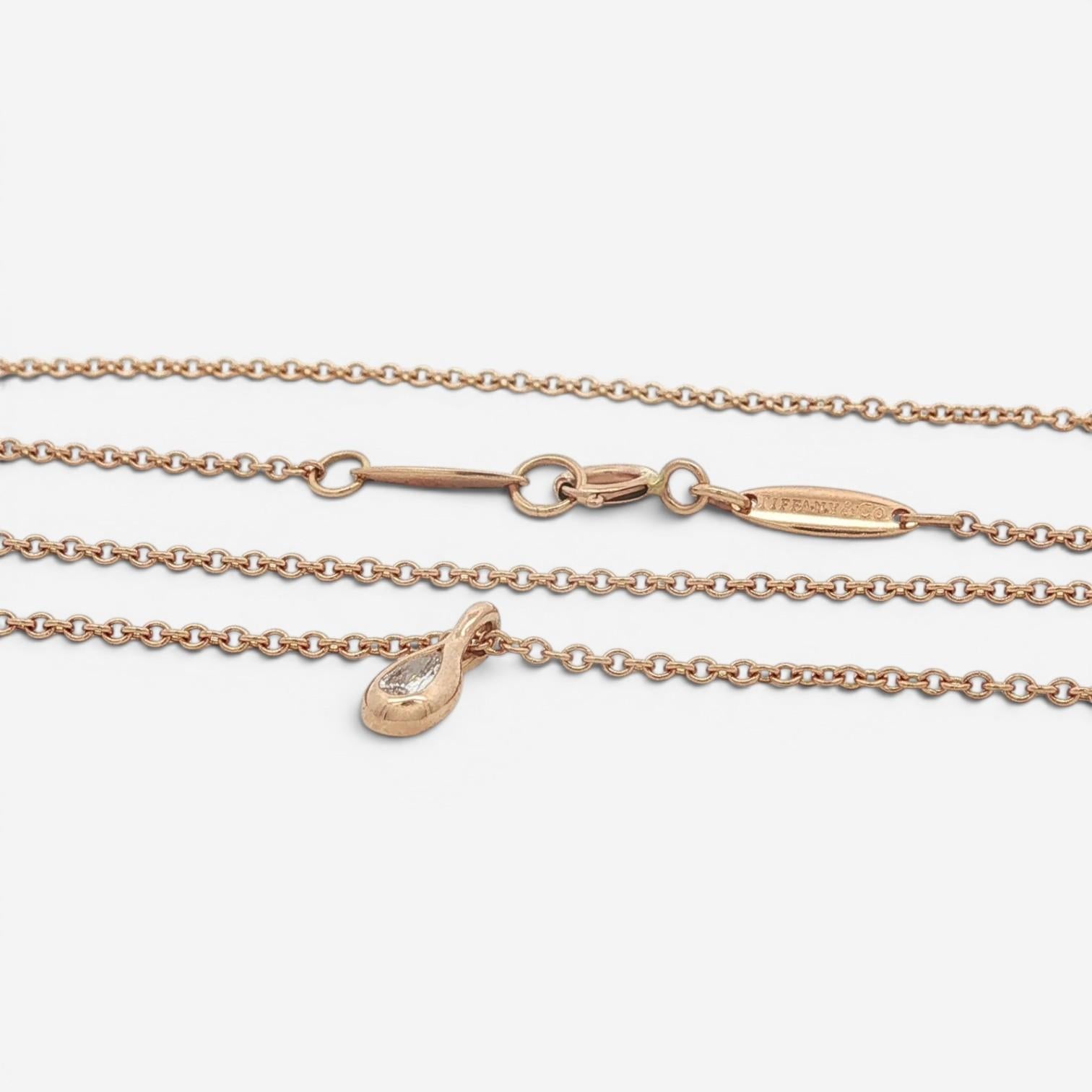 Tiffany & Co. Diamond by the Yard 18K Rose Gold Diamond Pendant Necklace 6014781