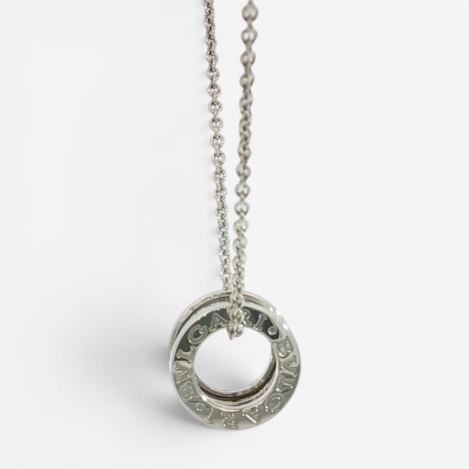Bulgari B.zero1 18K White Gold Pendant Necklace 2337AL