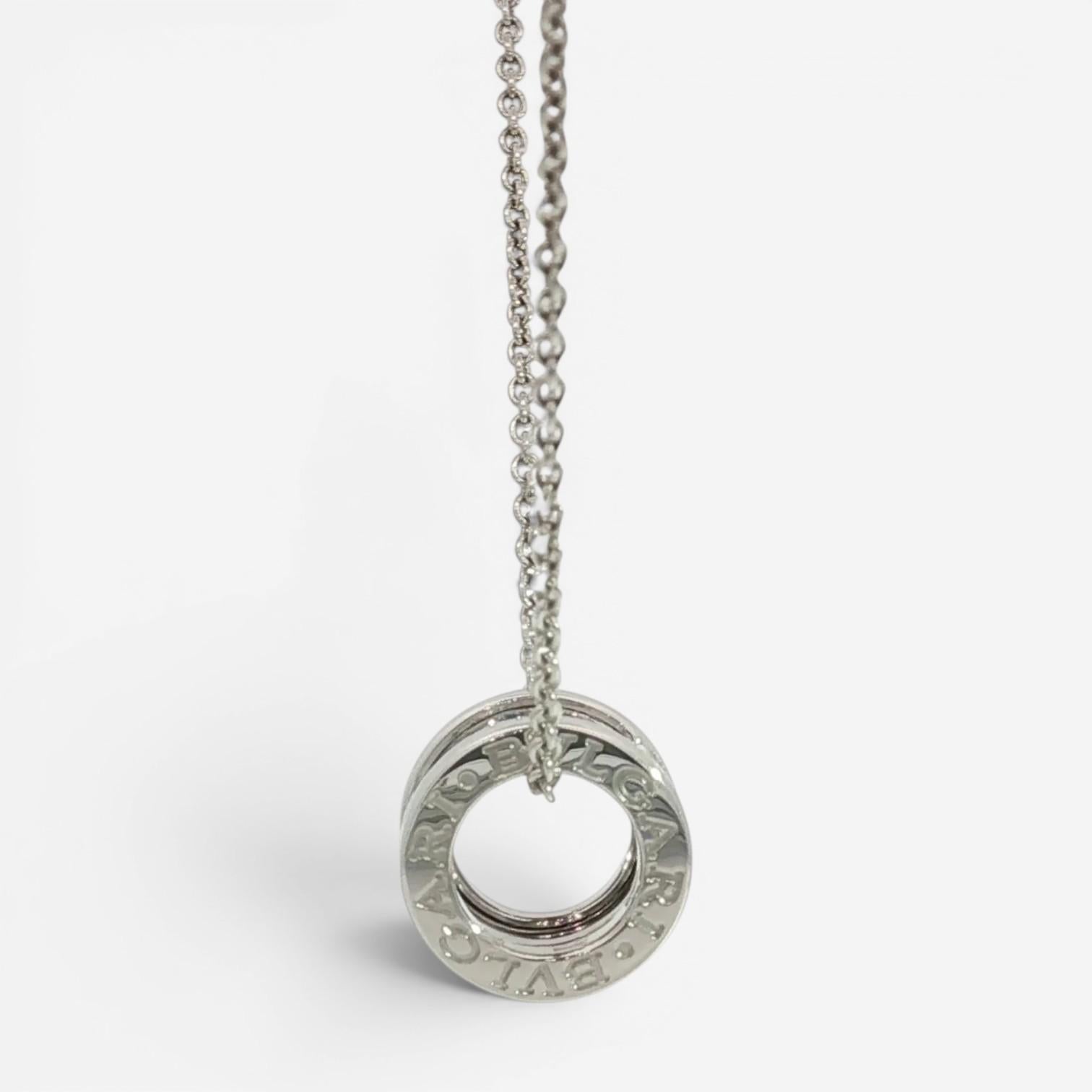 Bulgari B.zero1 18K White Gold Pendant Necklace 2337AL