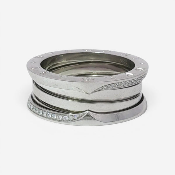 Bulgari B.zero1 18K White Gold Diamond Band Ring Sz. 9.5 Y8AXRR