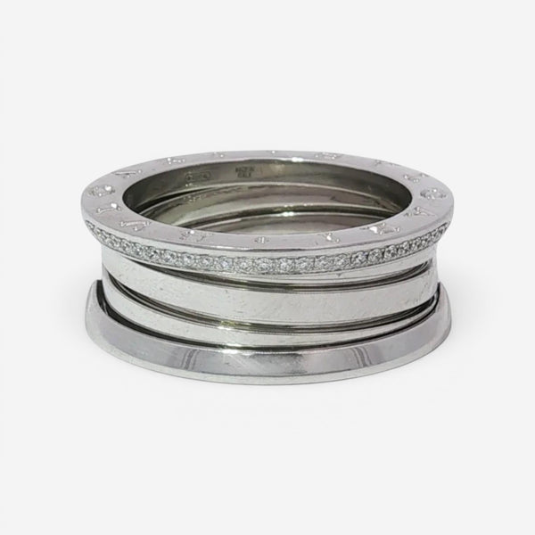 Bulgari B.zero1 18K White Gold Diamond Band Ring Sz. 9.5 Y8AXRR