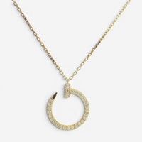 Cartier Juste un Clou 18K Yellow Gold Diamond Pendant Necklace B7224895
