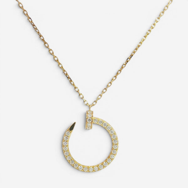 Cartier Juste un Clou 18K Yellow Gold Diamond Pendant Necklace B7224895
