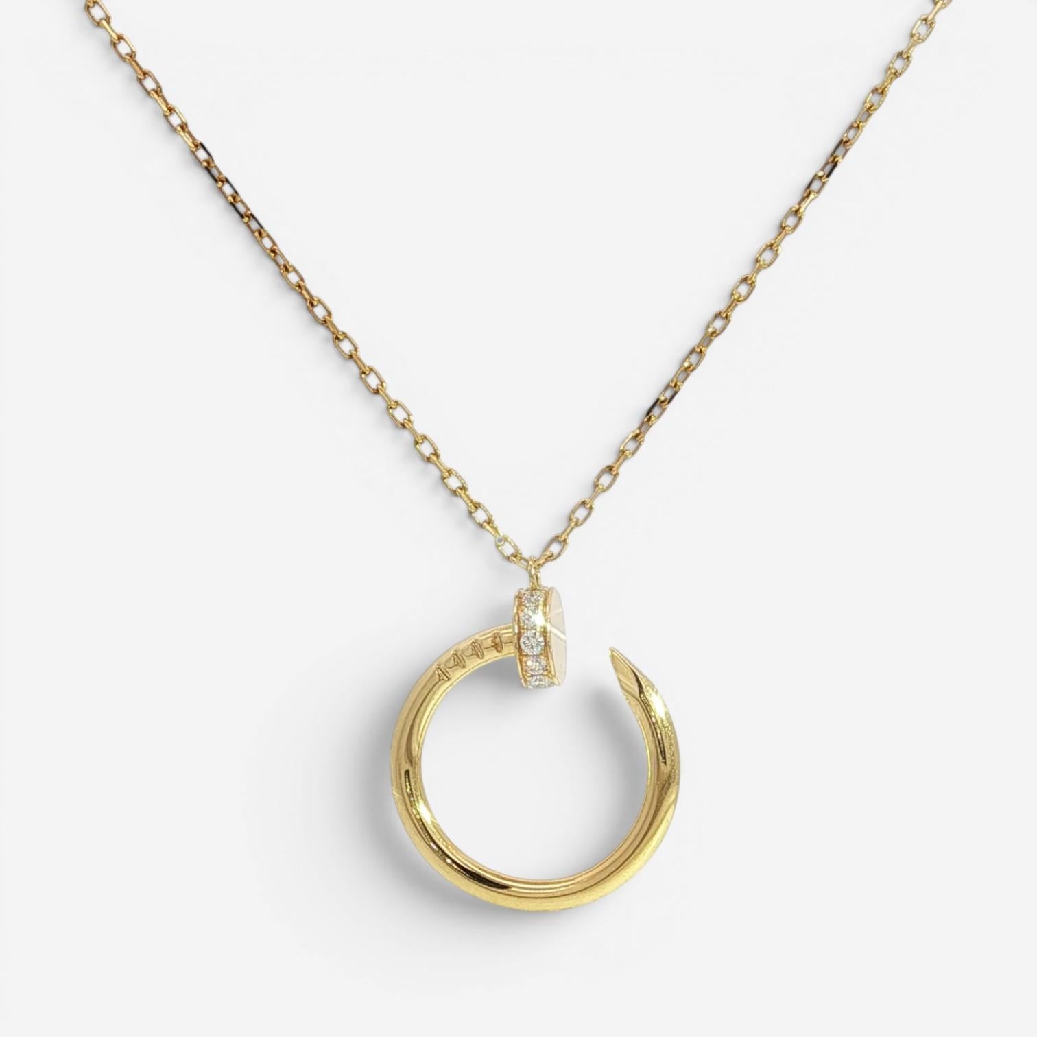 Cartier Juste un Clou 18K Yellow Gold Diamond Pendant Necklace B7224895